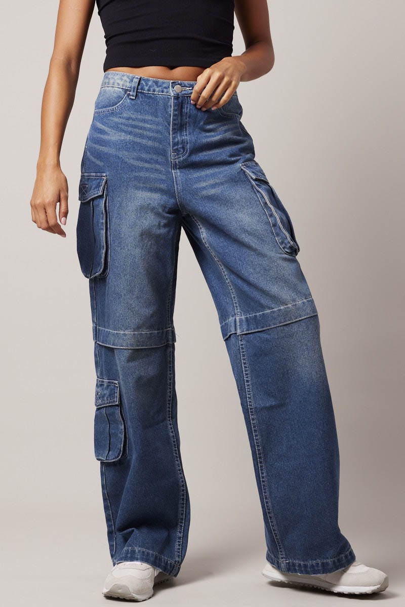 Denim Cargo Jean Out Pocket for Ally Fashion