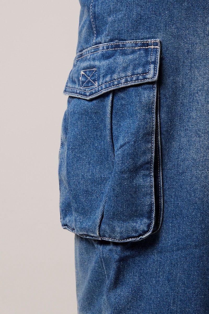 Denim Cargo Jean Out Pocket for Ally Fashion