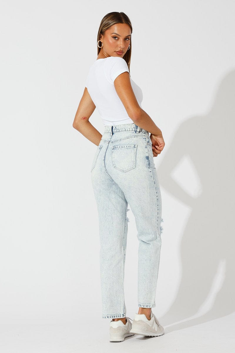 Denim Mom Jeans High Rise Ripped for Ally Fashion