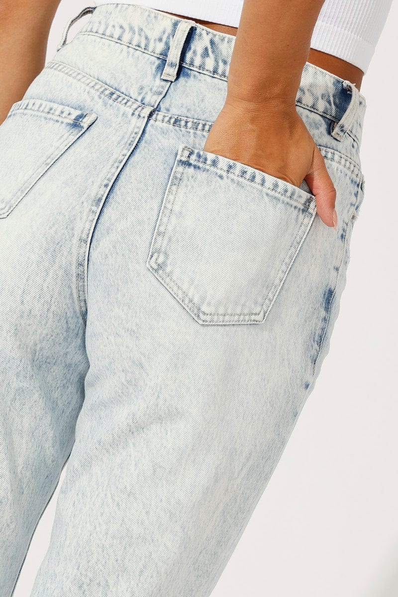 Denim Mom Jeans High Rise Ripped for Ally Fashion