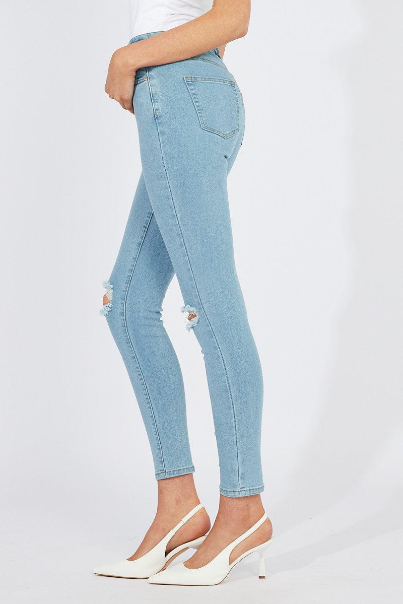 Denim Skinny Jeans Ripped for Ally Fashion