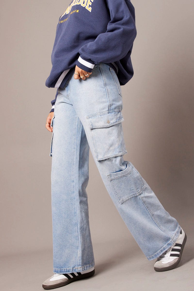 Denim Cargo Jean Mid Rise for Ally Fashion