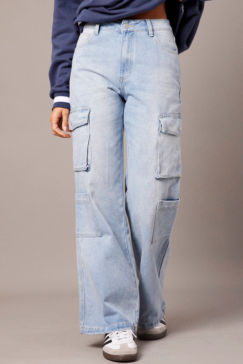 Denim Cargo Jean Mid Rise for Ally Fashion