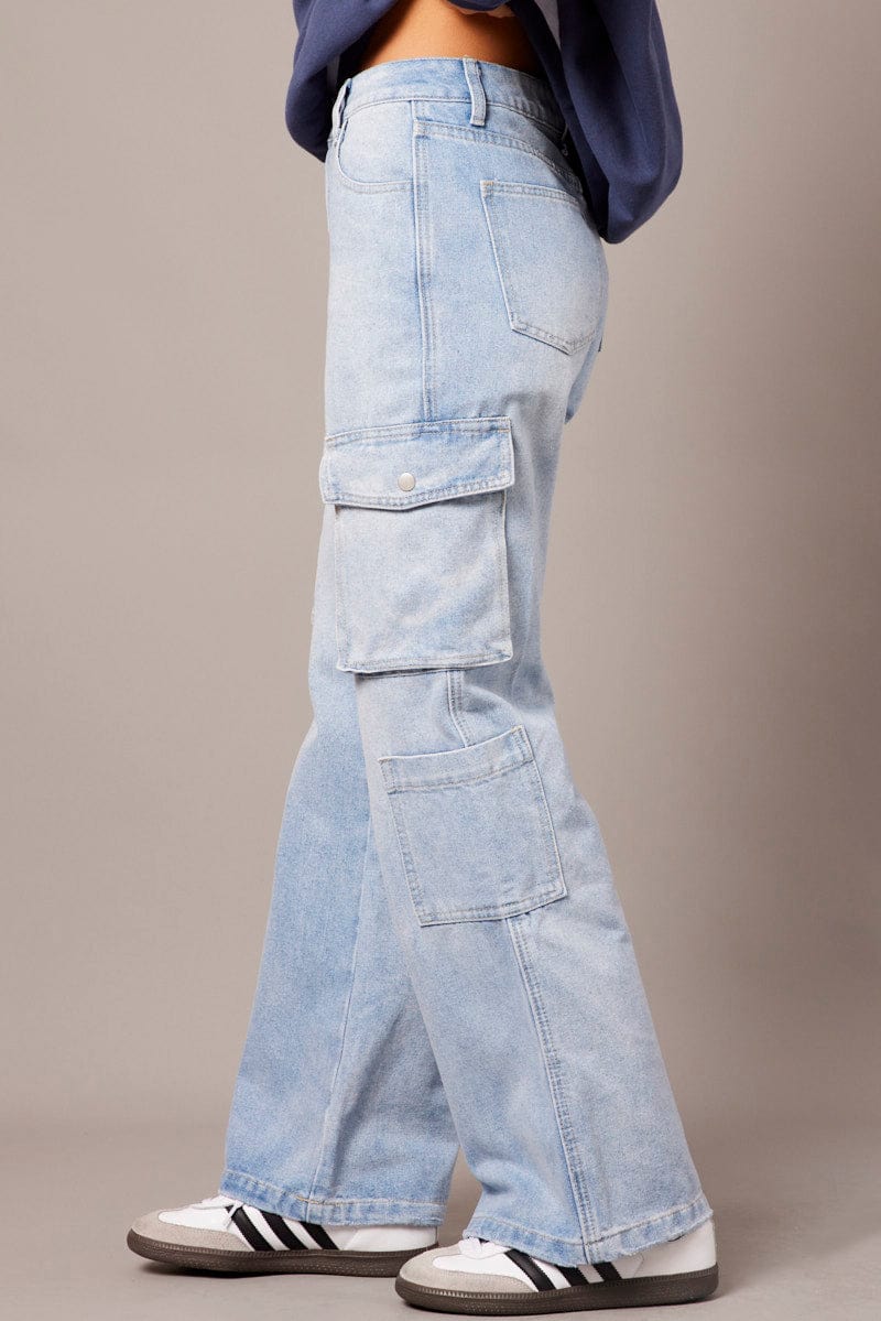 Denim Cargo Jean Mid Rise for Ally Fashion