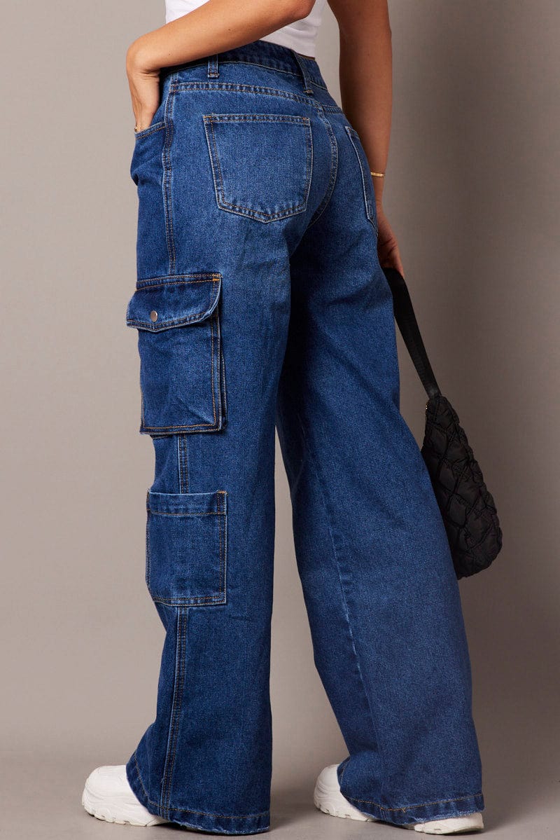 Denim Cargo Jean Mid Rise for Ally Fashion