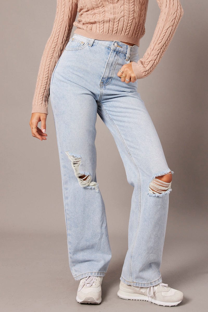 New Fashion Brand Lady Jeans High-Waisted with Holes on Knee and Darts  Under Waist on Front Straight Leg Jeans - China Skinny Jeans and Denim Jeans  price