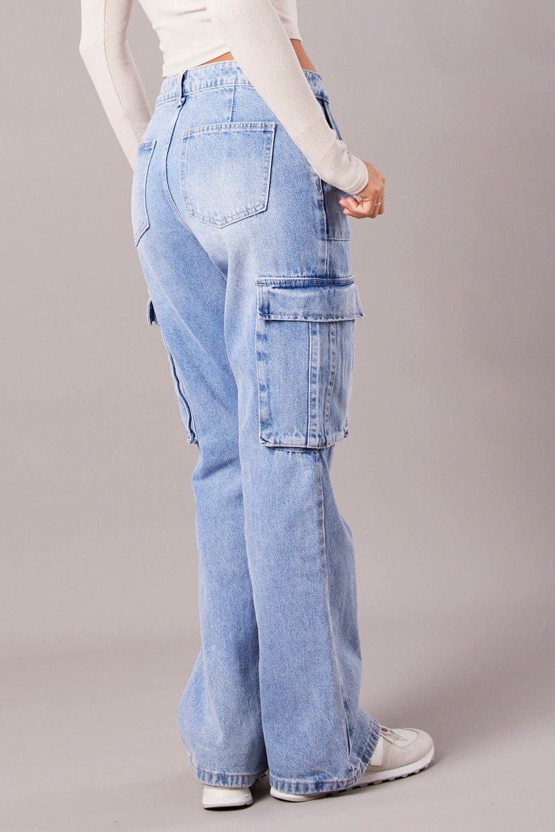 Denim Cargo Jean Mid Rise for Ally Fashion