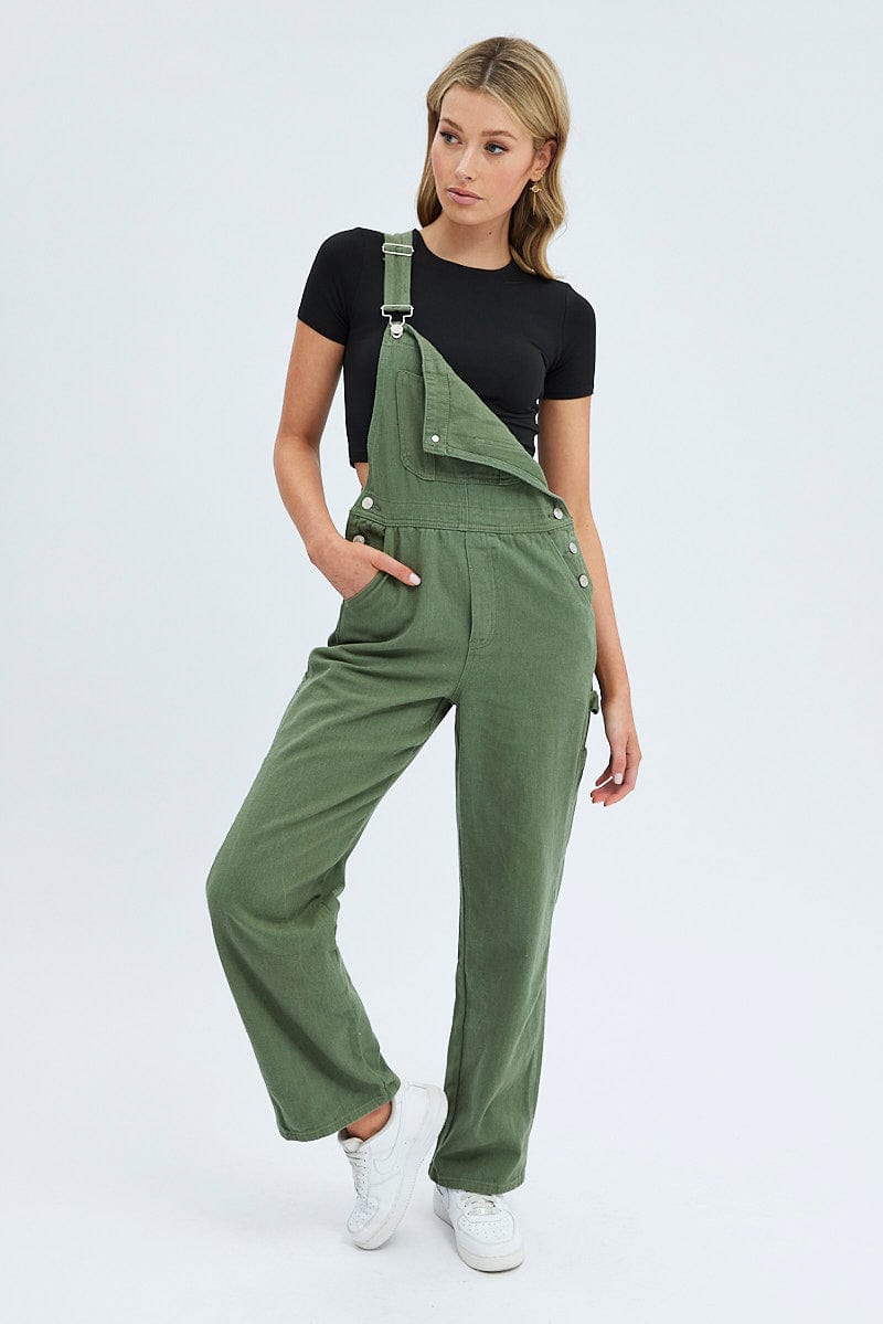 Green Denim Overall for Ally Fashion