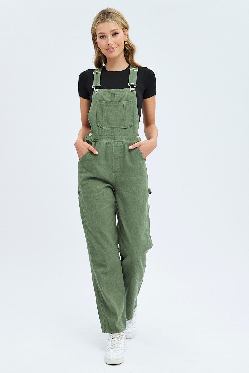 Green Denim Overall for Ally Fashion