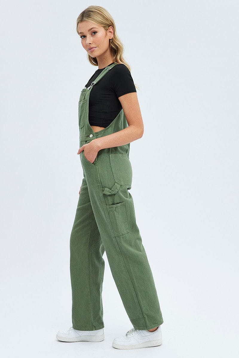 Green Denim Overall for Ally Fashion