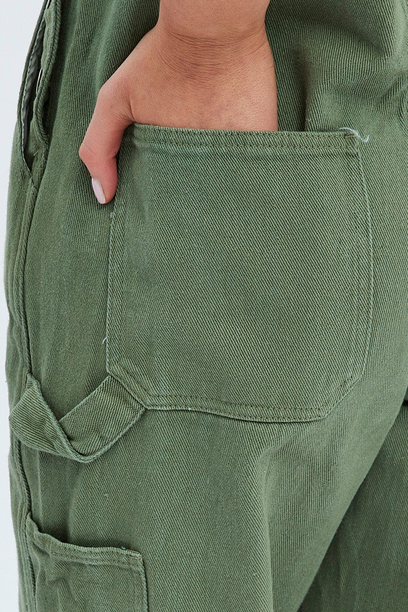 Green Denim Overall for Ally Fashion