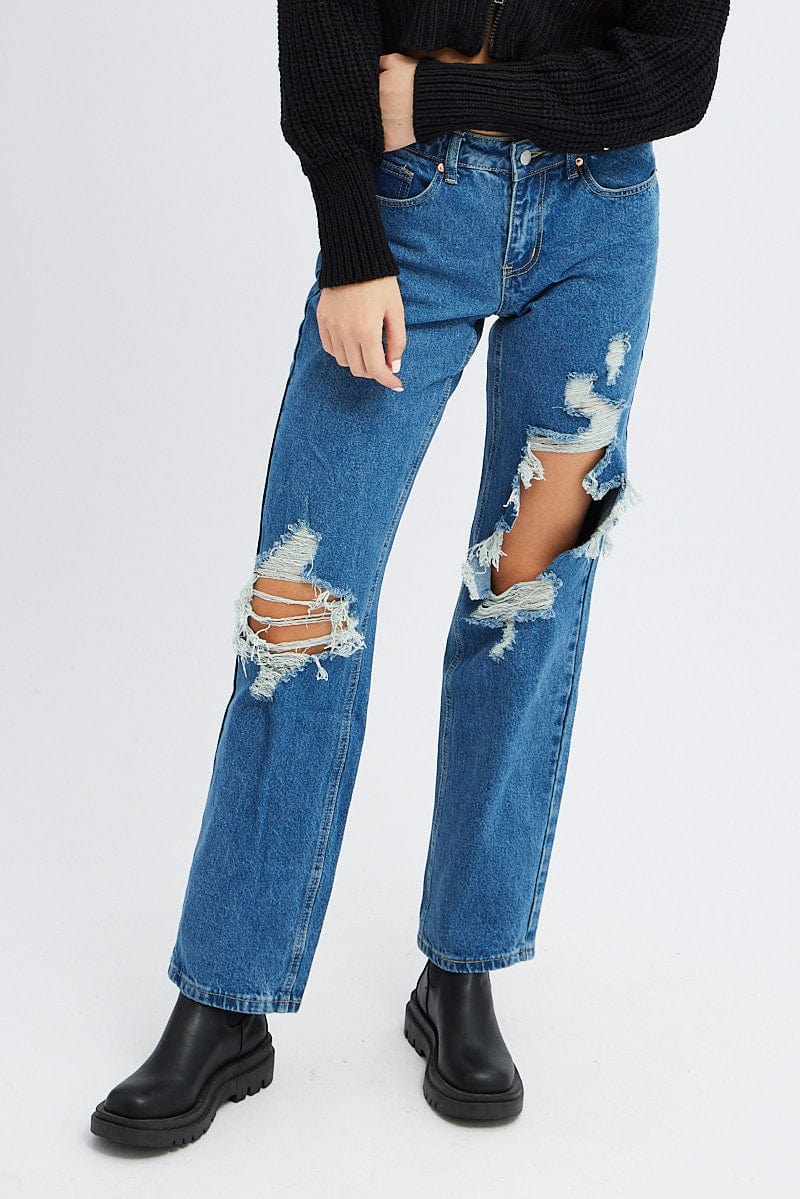Denim Baggy Denim Jeans Low rise | Ally Fashion