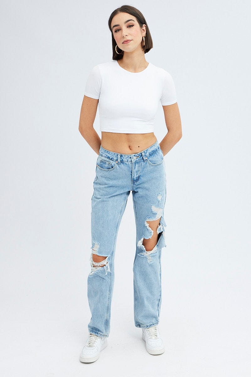 Denim Baggy Denim Jeans Low rise for Ally Fashion
