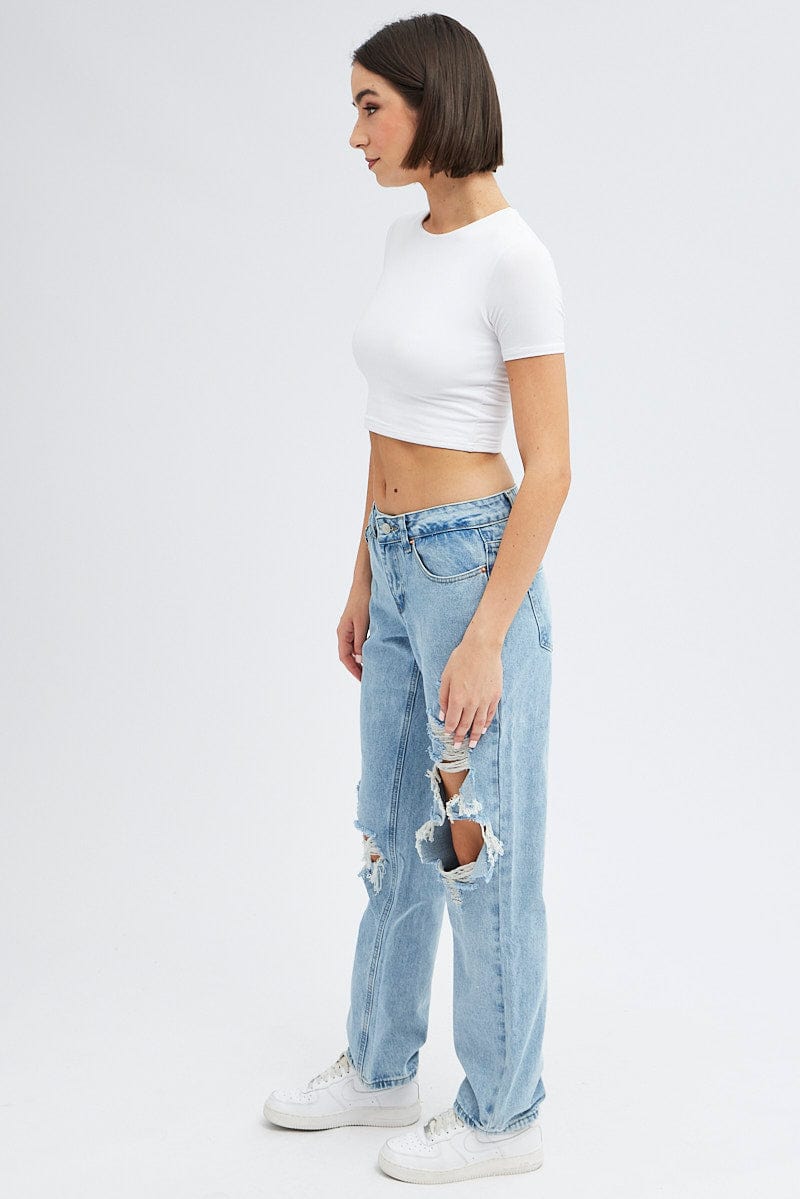 Denim Baggy Denim Jeans Low rise for Ally Fashion