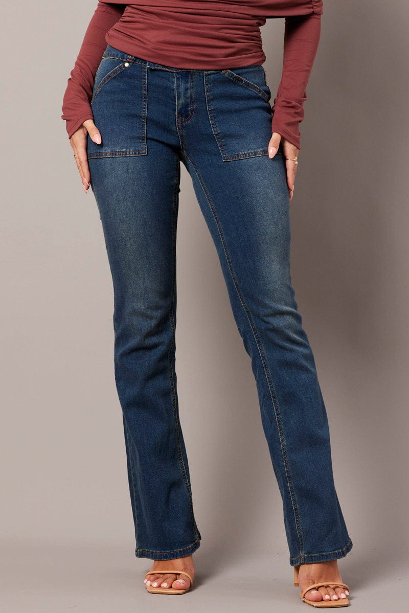 Denim Flare Jean Low Rise for Ally Fashion