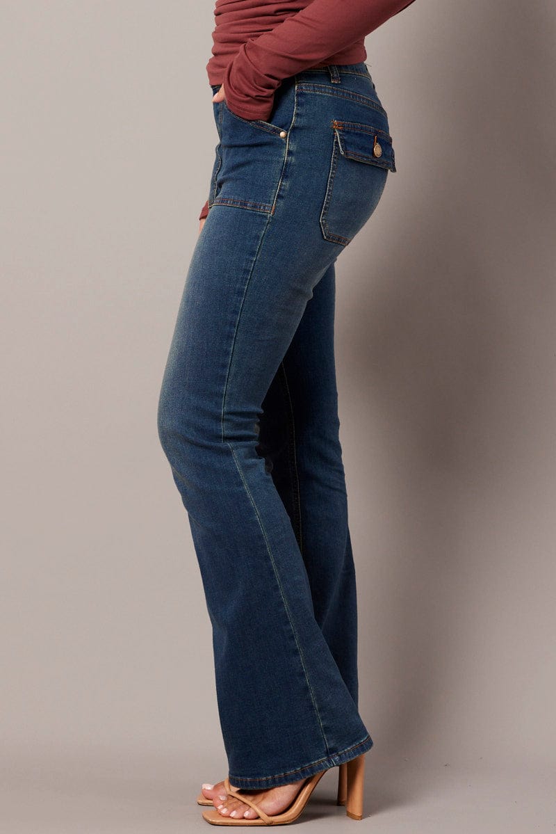 Denim Flare Jean Low Rise for Ally Fashion