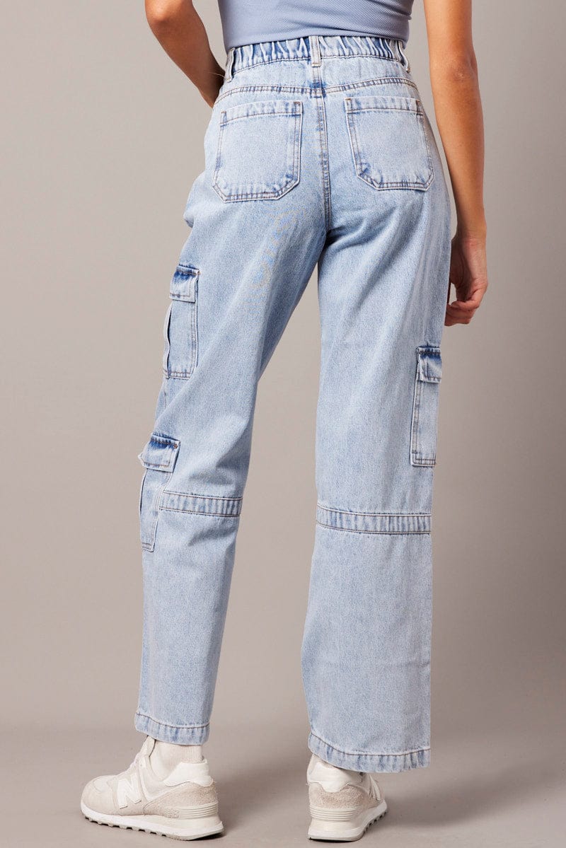 Denim Cargo Jean Wide Leg for Ally Fashion