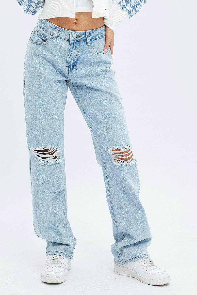 Denim Baggy Jeans Low Rise for Ally Fashion