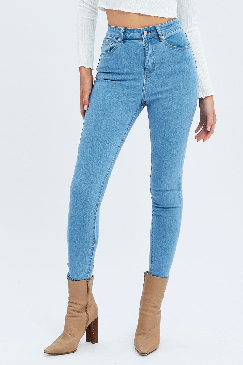 Denim Skinny Denim Jeans Mid Rise for Ally Fashion