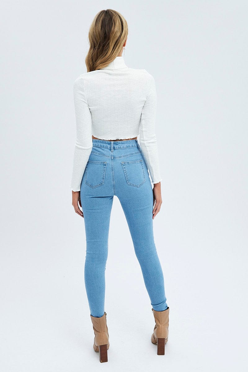 Denim Skinny Denim Jeans Mid Rise for Ally Fashion