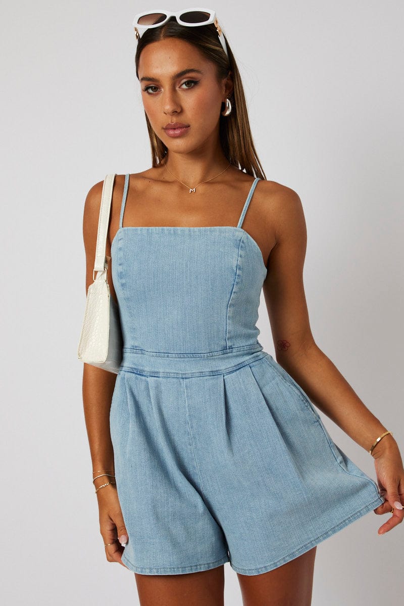 Denim Playsuit Singlet for Ally Fashion