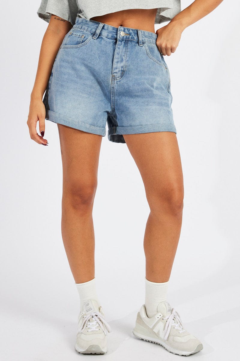 Denim Short Jeans High Rise for Ally Fashion