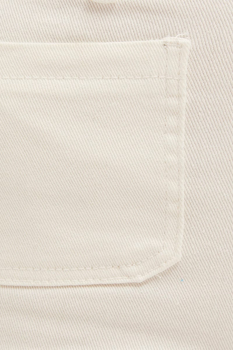 White Skinny Denim Shorts High Waist Out Pocket for Ally Fashion
