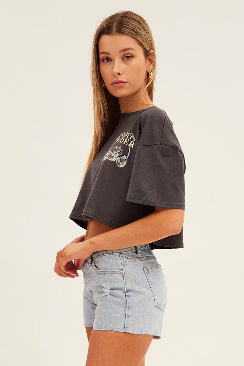 Blue Relaxed Denim Shorts Low Rise for Ally Fashion