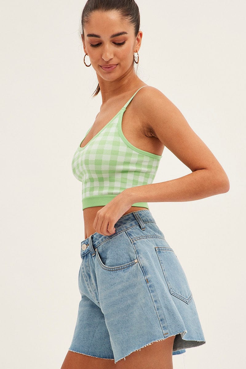 Blue Relaxed Denim Shorts High Rise for Ally Fashion