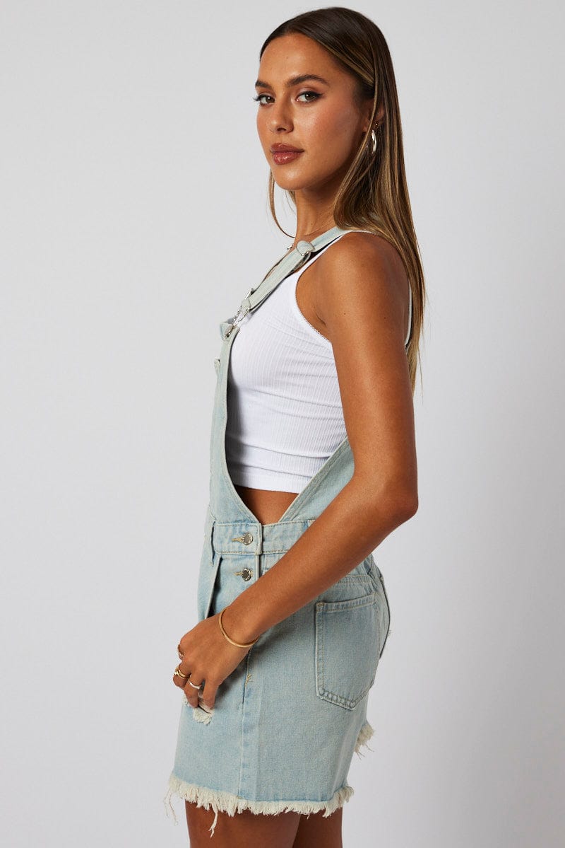Denim Short Dungaree Ripped for Ally Fashion