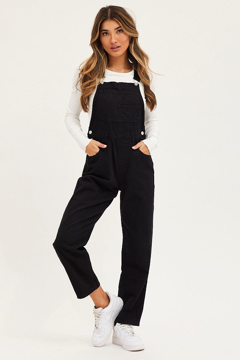 DUNGAREE Black Denim Overall for Women by Ally
