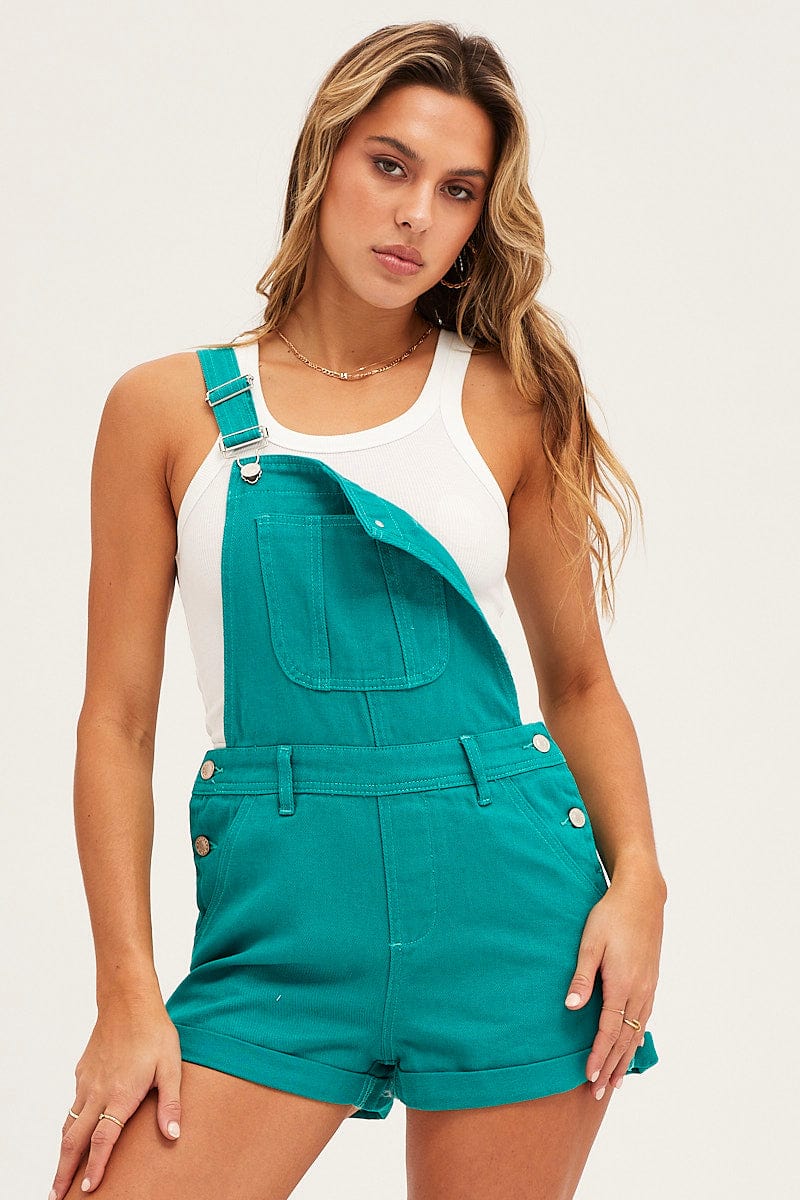 DUNGAREE Green Denim Overall for Women by Ally