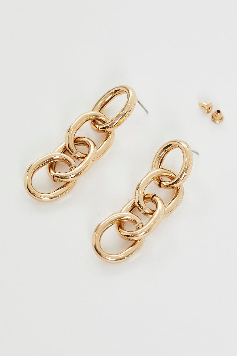 EARRINGS GOLD Circle Drop Earrings for Women by Ally