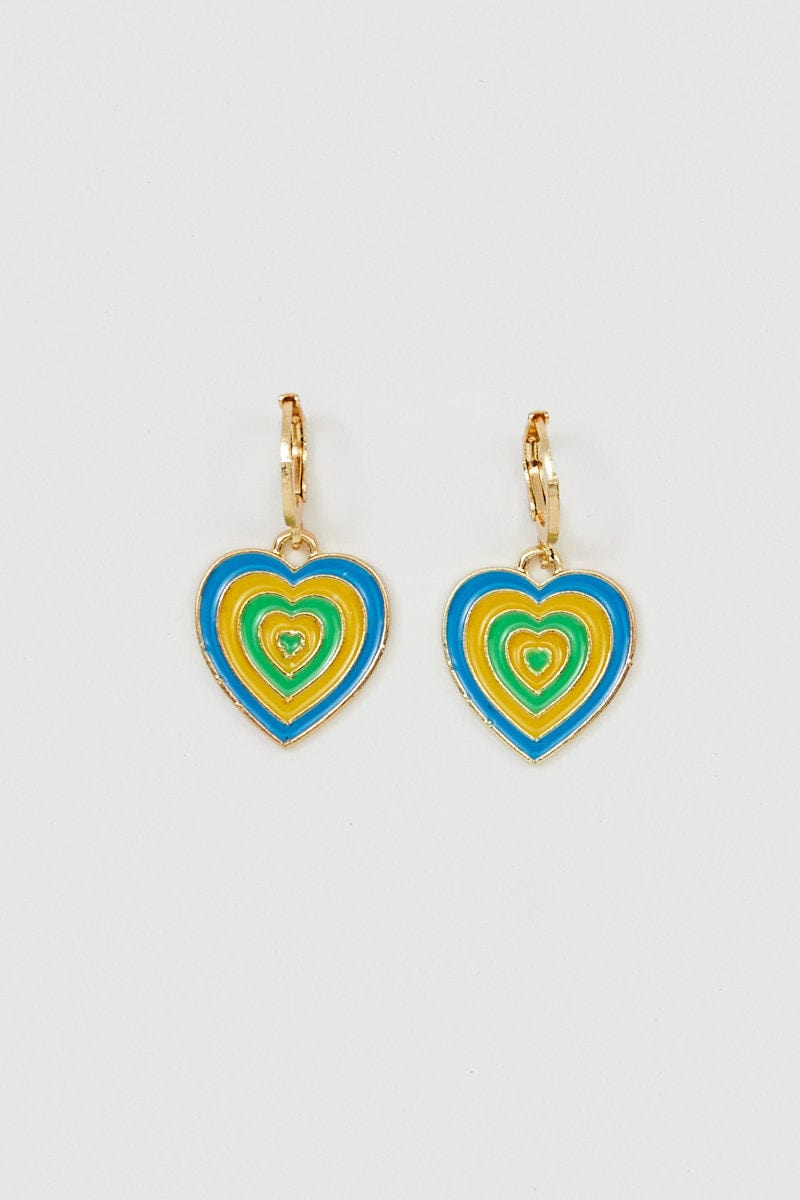EARRINGS Green Heart Drop Earrings for Women by Ally