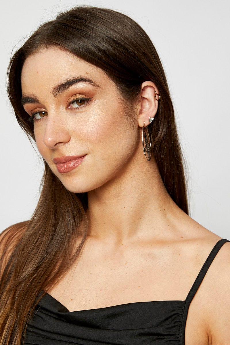 EARRINGS Metallic 3 Pack Earrings for Women by Ally