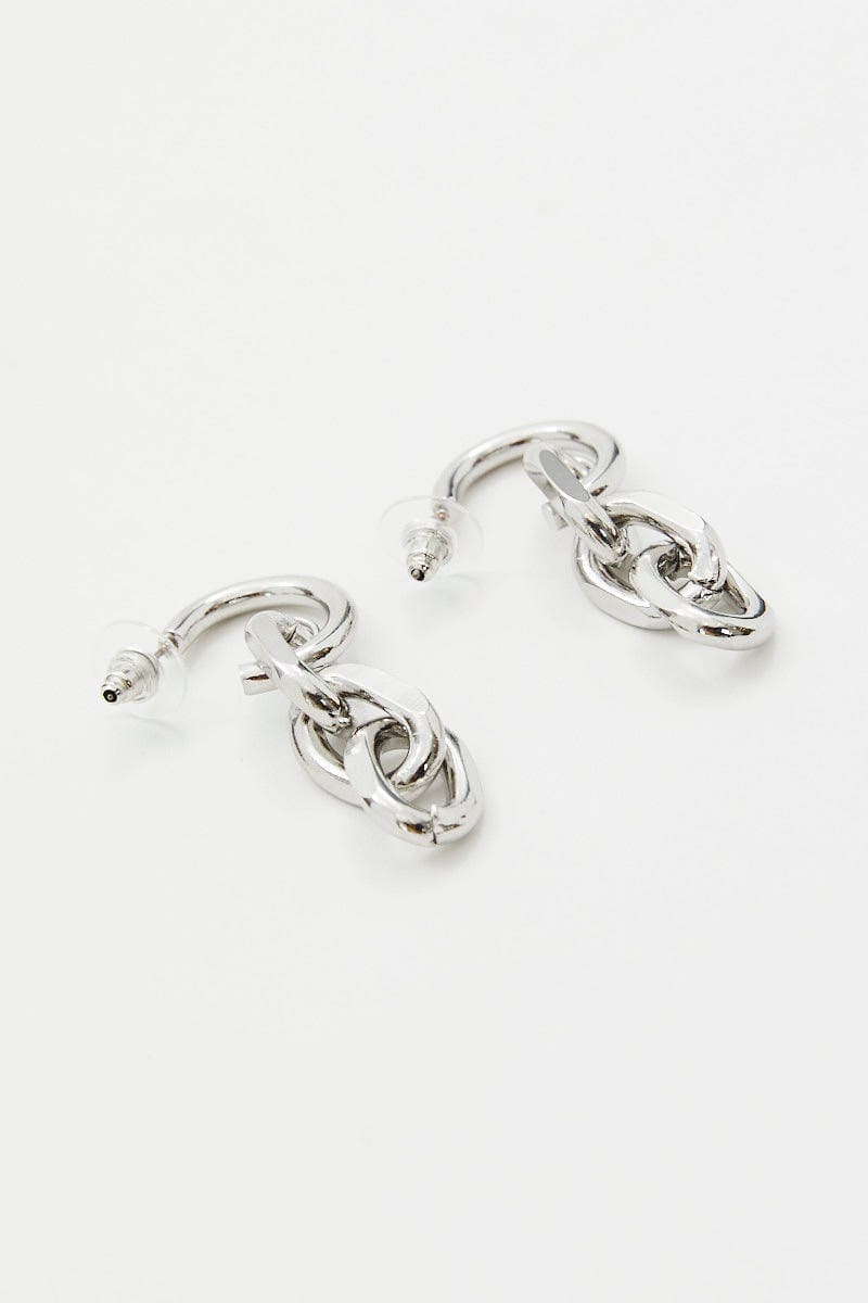EARRINGS Metallic Link Drop Earrings for Women by Ally