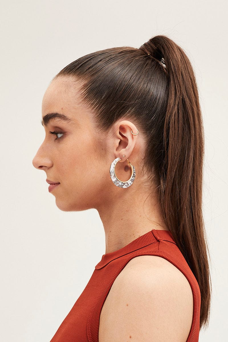 EARRINGS Multi 3 Pack Resin Hoop Earrings for Women by Ally