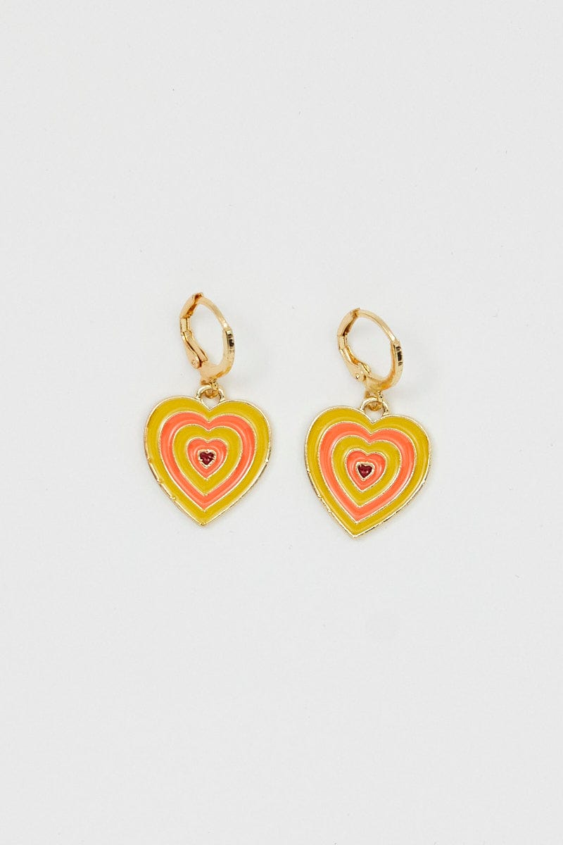 EARRINGS Yellow Heart Drop Earrings for Women by Ally