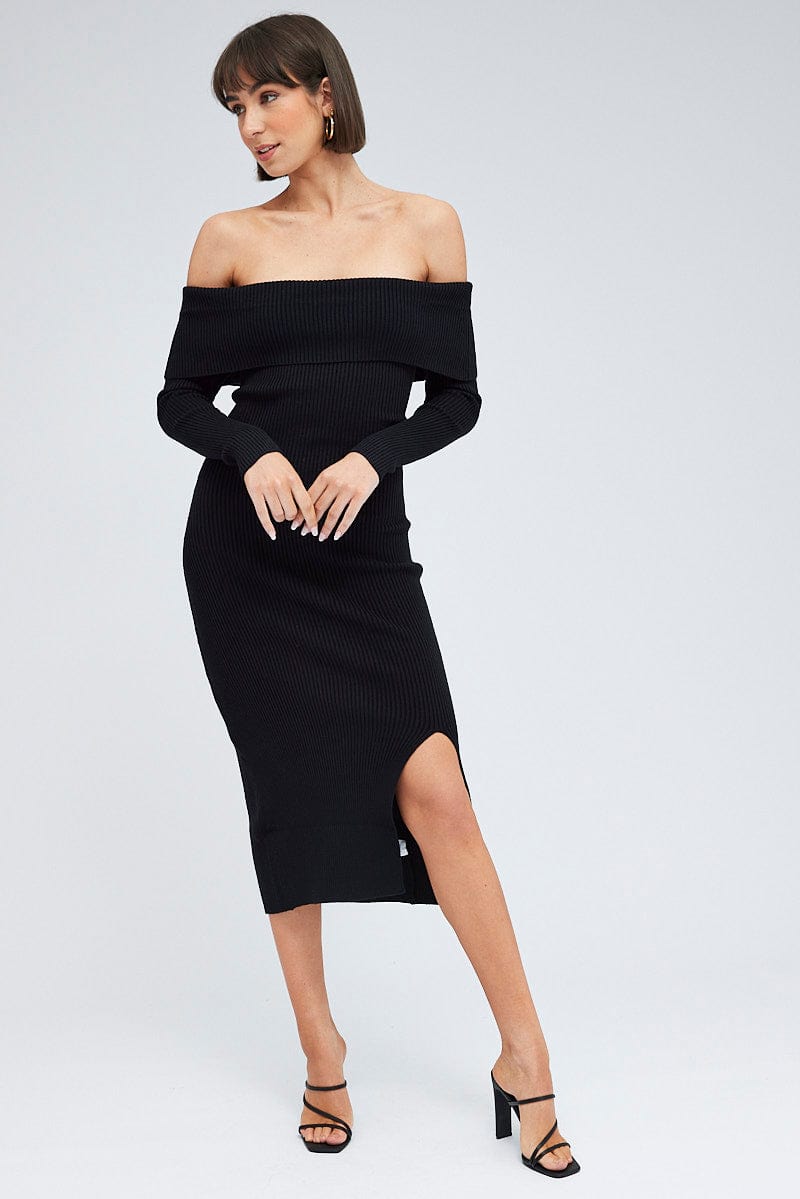 Black Lace Cami Cut Out Midi Dress, Bardot