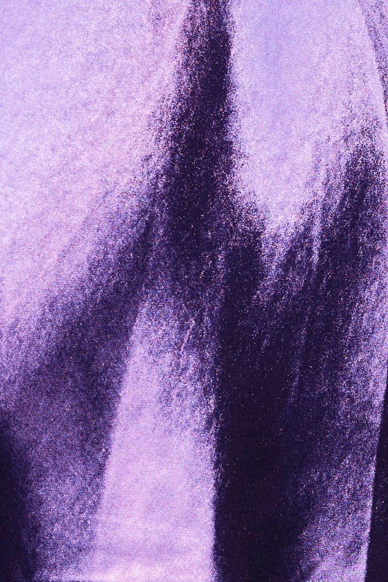 Purple Slip Dress Evening Halter Neck Satin for Ally Fashion