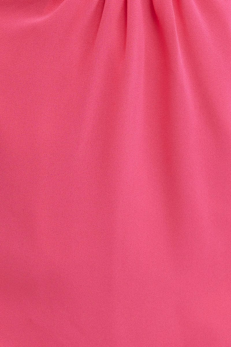 Pink Fuchsia One Shoulder Ring Detail Dress for Ally Fashion