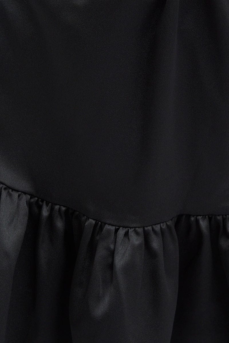 Black Black Ring Detail Keyhole Dress for Ally Fashion