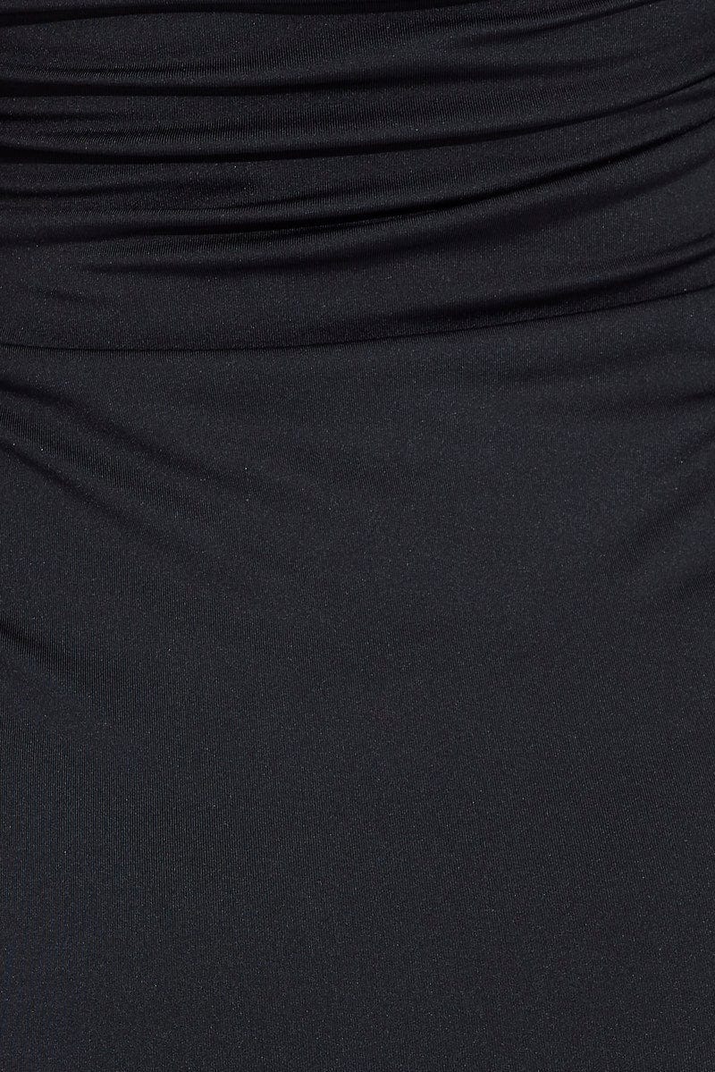 Black Mini Dress Bodycon Strapless Stretch for Ally Fashion