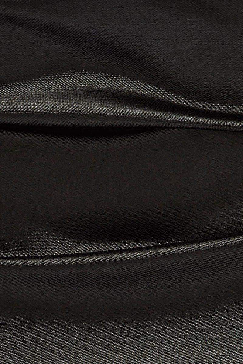 Black Slip Dress Satin Flower Embroidery Applique for Ally Fashion
