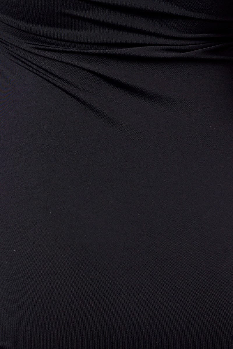 Black Maxi Dress Strappy Flared Sleeve Bodycon Dress for Ally Fashion
