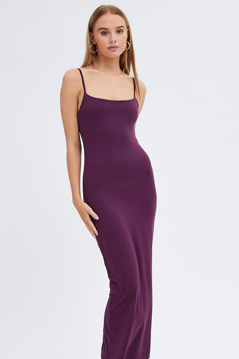 Purple Supersoft Bodycon Maxi Dress for Ally Fashion