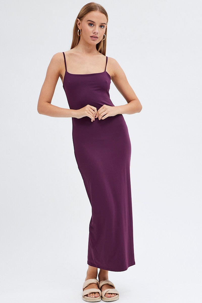 Purple Supersoft Bodycon Maxi Dress for Ally Fashion