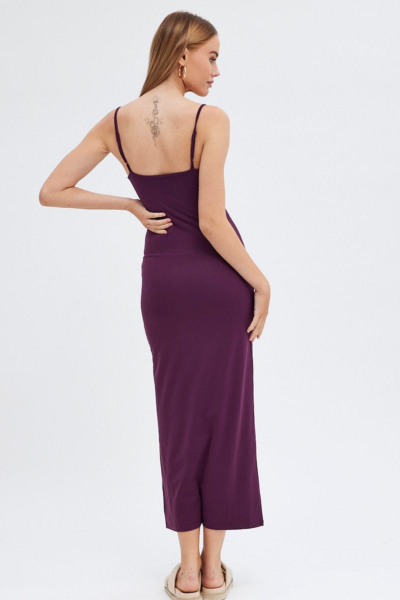 Purple Supersoft Bodycon Maxi Dress for Ally Fashion