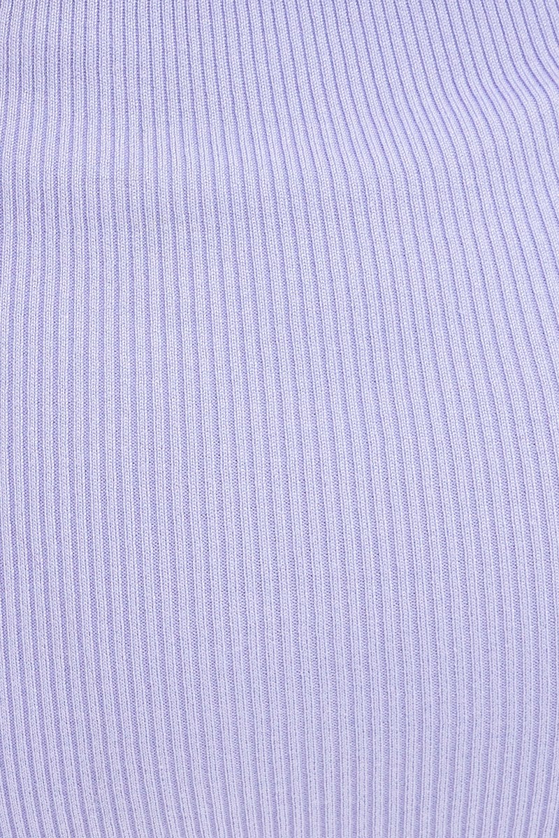 Purple Knit Dress Sleeveless Sweatheart Midi for Ally Fashion