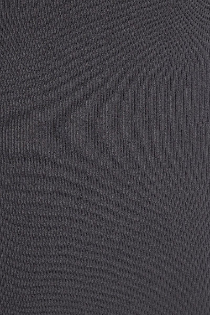 Grey Dress Long Sleeve Cut Out Details Bodycon Rib for Ally Fashion